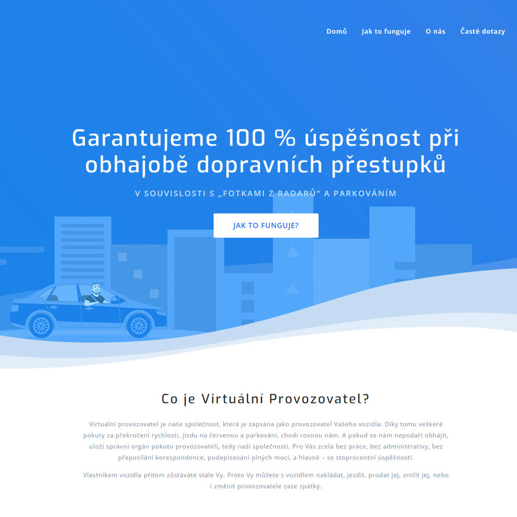 Virtuální Provozovatel - ochrana před radary